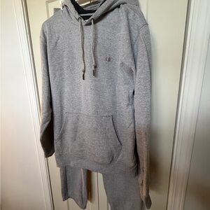 Champion Heather Gray Hoodie and Joggers Sweatset